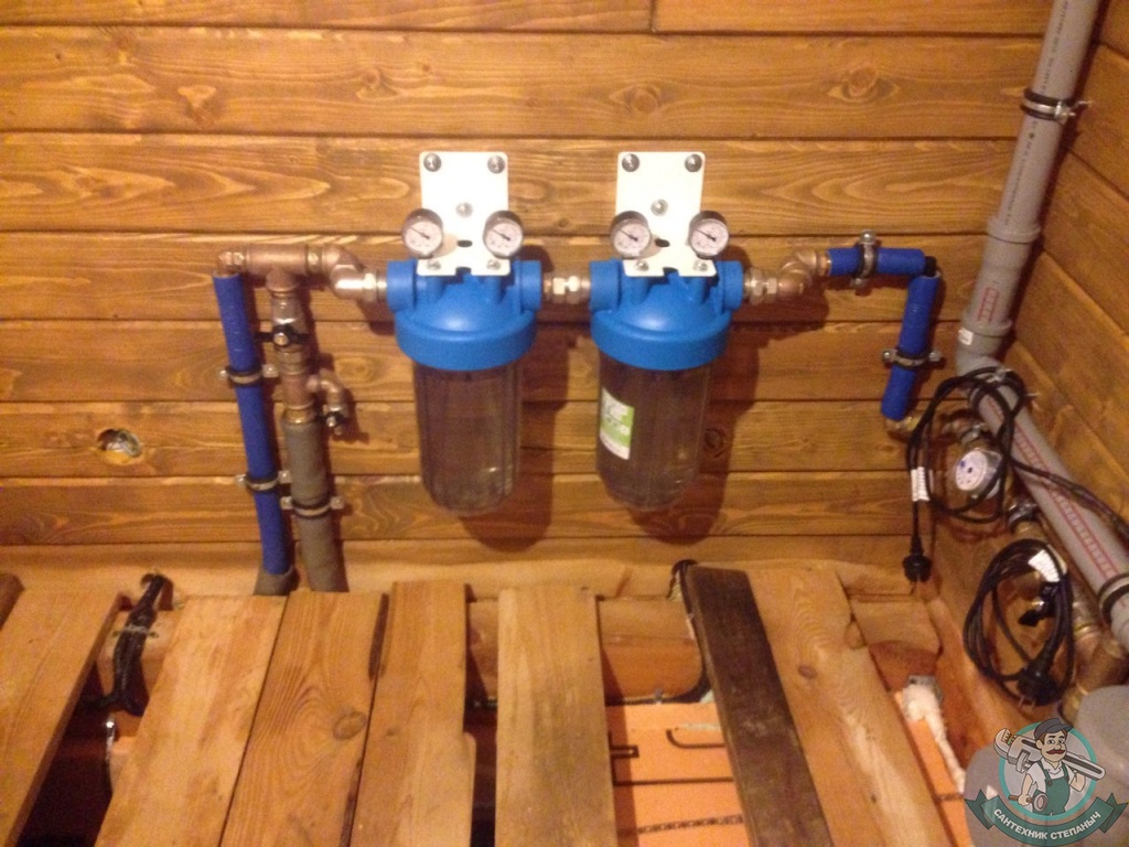 Установка фильтров очистки воды в системе водоснабжения