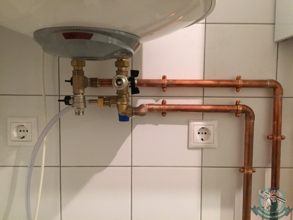 Подключение водонагревателя в систему ГВС медными трубами
